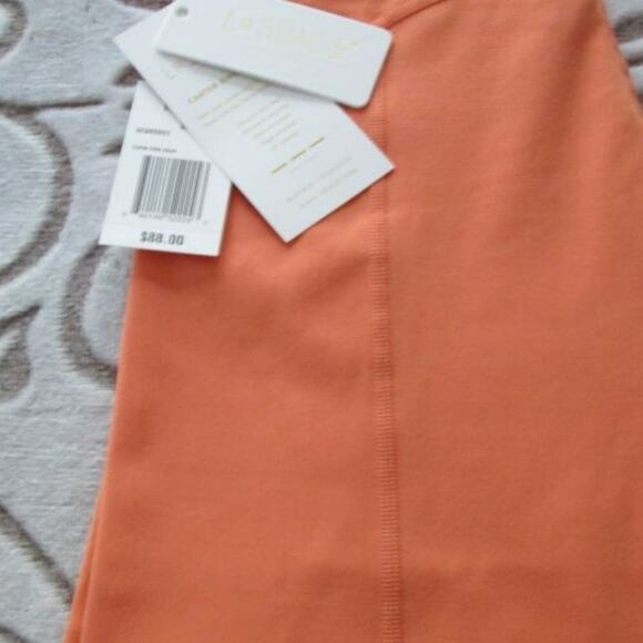 L SPACE Carter High Rise Bike Tangerine Shorts V-front Waistband size Large - Picture 4 of 13